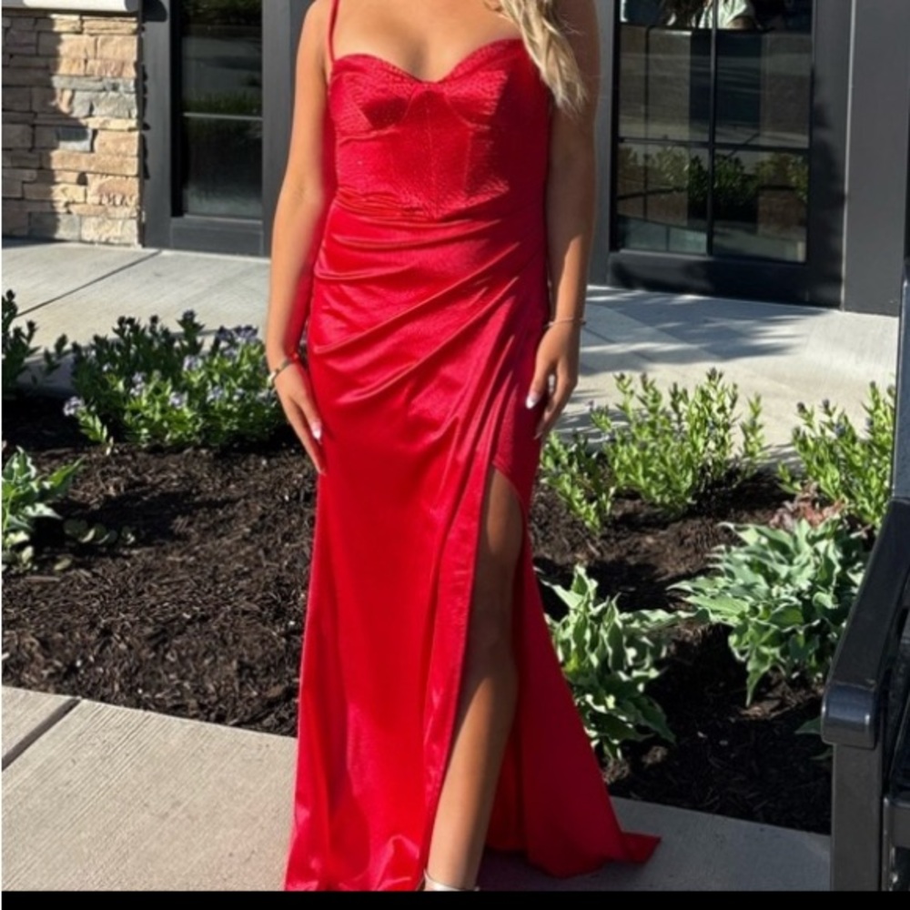 Red prom dress - B Darlin - long dress - size 3/4 (fits a small) - worn once